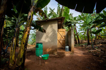 An improved latrine contructed with support from FINISH Mondial in Bunyangabu District, Western Uganda.